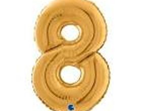 CANDELA SAGOMATA PALLONE FOIL, ORO, H 7 CM N. 8